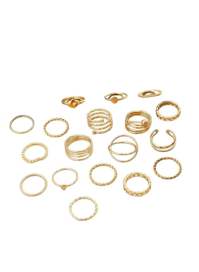Huitich gold knuckle rings set for women featuring various designs and textures for stylish layering