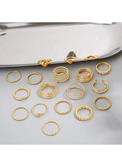 Huitich gold knuckle rings set for women with various styles and designs for stylish layering