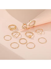 Huitich gold minimalist ring set for women featuring various elegant designs and styles