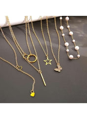 Huitich gold necklace set for women featuring various designs like stars and hearts