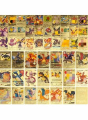 Gold Pokémon card collection set featuring various rare and holographic cards from Pokémon series