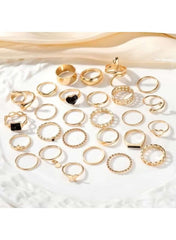 Gold ring set for women featuring various designs and styles for versatile accessorizing