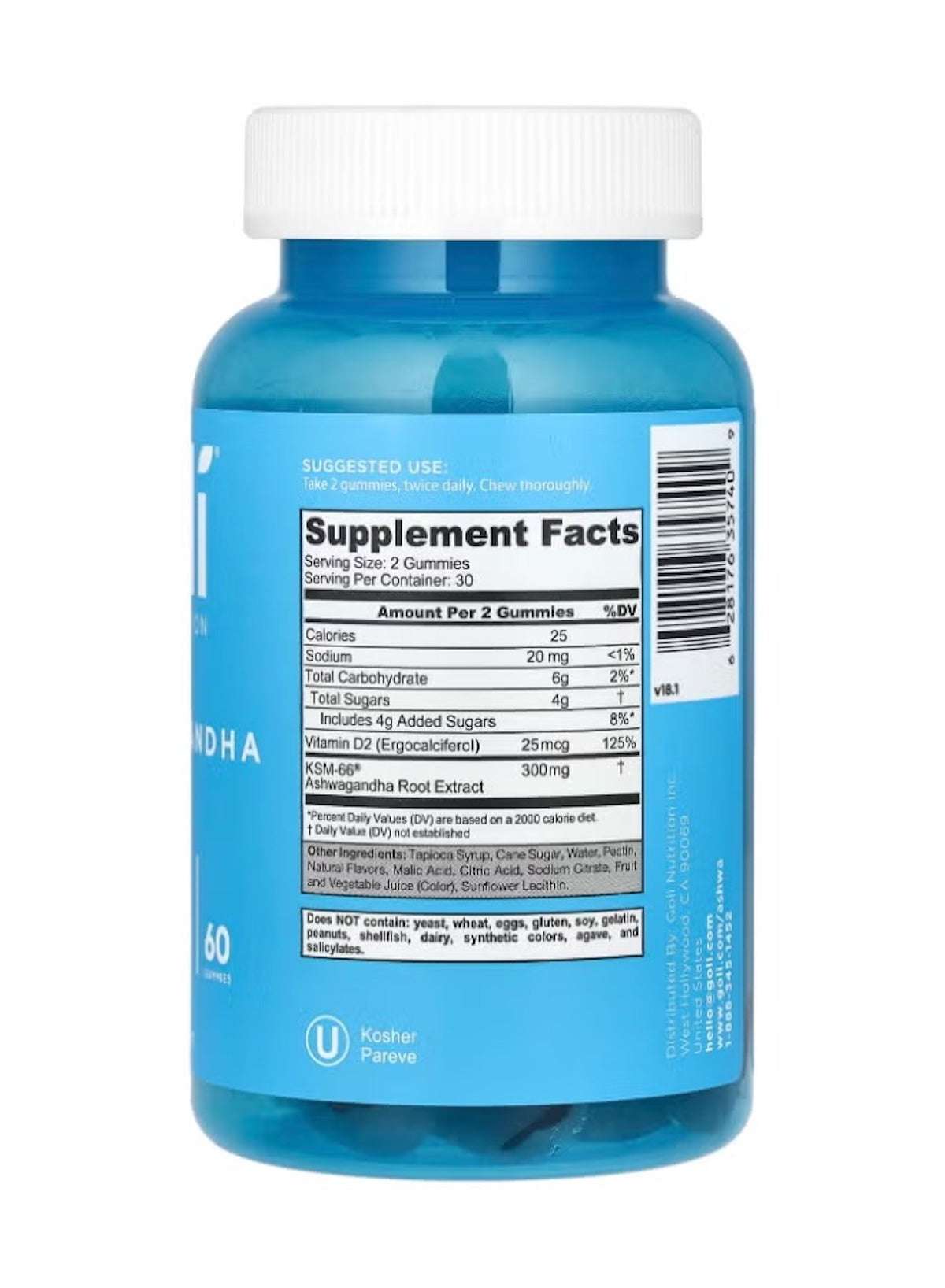 Goli Ashwagandha Gummies UAE, 60 count bottle for stress relief and overall wellness support