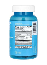 Blue ashwagandha gummies supplement bottle back with Supplement Facts panel, 60 count