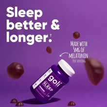 Goli Dreamy Sleep bottle with scattered purple gummies in front
