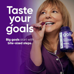 Goli melatonin sleep gummies UAE in a woman's hand, promoting restful sleep and relaxation