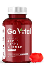 GoVita apple cider vinegar gummy bottle with red gummies