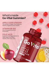 Go Vital apple cider vinegar gummies UAE in a bottle with apples, promoting gut health and energy
