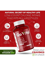 GoVita apple cider vinegar gummy bottle with vitamin B12 badge