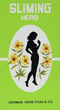 Sliming herb detox tea package with woman silhouette and herb illustrations