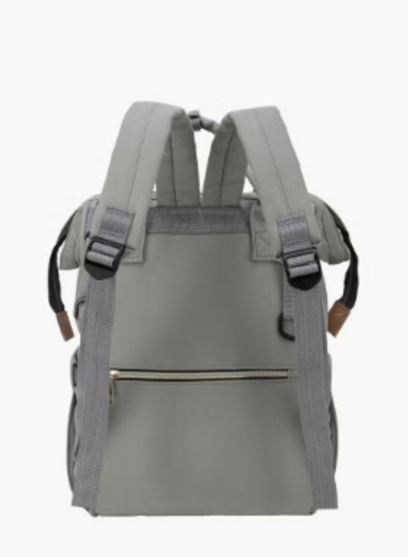 Huitich grey baby travel bag with padded straps and multiple storage pockets for parents on the go