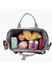 Huitich grey baby travel bag filled with essential baby items for on-the-go parents
