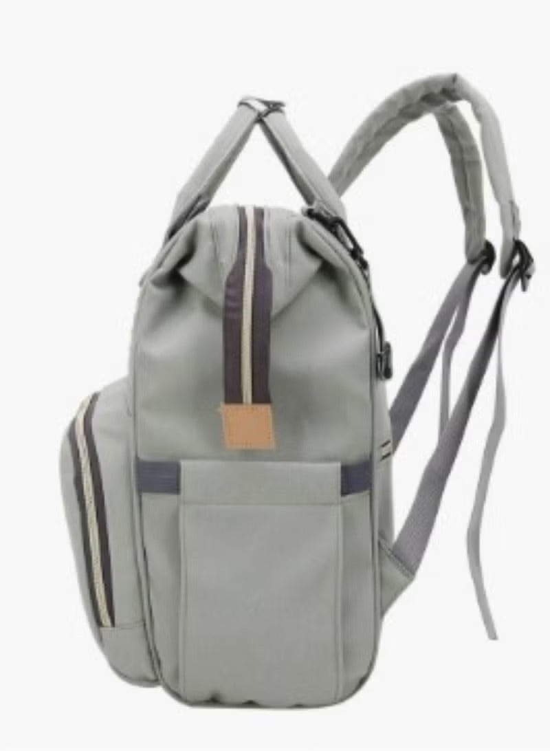 Huitich grey baby travel bag with adjustable straps and multiple pockets for organization