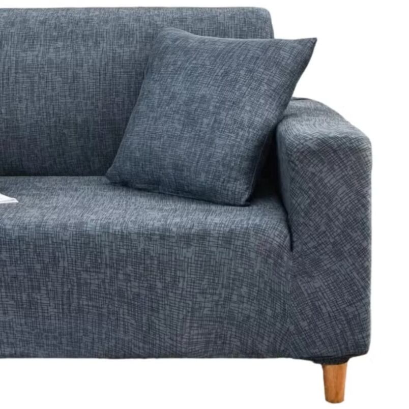 Huitich grey elastic single seat sofa cover fitted on single seat sofa with matching cushion