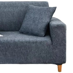Huitich grey elastic single seat sofa cover fitted on single seat sofa with matching cushion