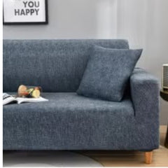 Huitich grey elastic single seat sofa cover on a modern sofa with matching cushion in living room