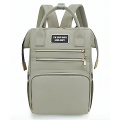 Huitich maternity travel bag with pockets in gray featuring multiple zippered compartments and padded shoulder straps