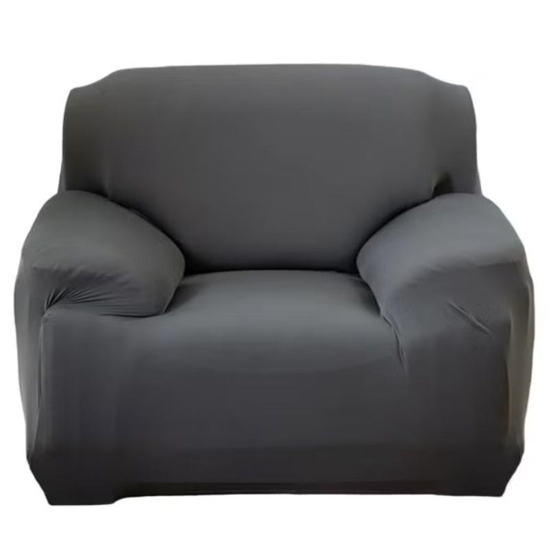 Huitich grey single sofa cover slipcover stretched over single armchair for protection