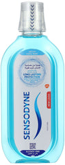 Sensodyne mouthwash for sensitive teeth Cool Mint alcohol free long lasting protection bottle