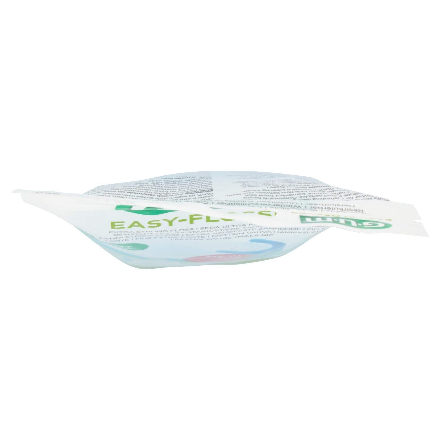 Gum Easy Flossers 30 pack resealable pouch showing white and green packaging for on the go dental flossers