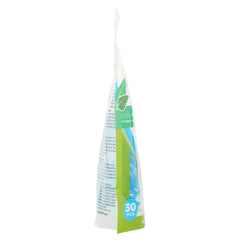 GUM side view package of Gum Easy Flossers 30 pack cool mint dental floss picks in resealable bag