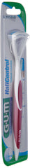 GUM 2-in-1 tongue cleaner and scraper white and red handle in blister pack for oral hygiene