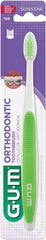GUM orthodontic toothbrush soft bristles green and white small head for braces in retail packaging