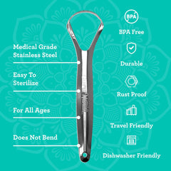 stainless steel tongue scraper UAE medical grade durable rust proof travel friendly dishwasher safe