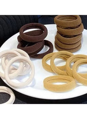 Huitich hair ties for thick hair pack of 20 in various neutral colors on white plate