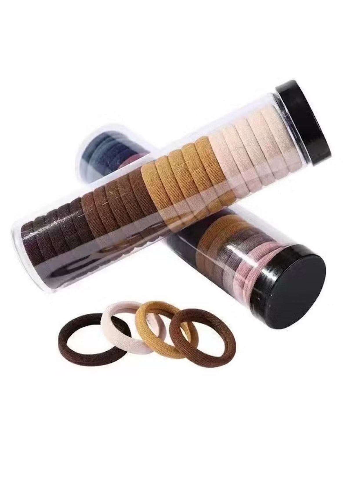 Huitich hair ties for thick hair pack of 20 in neutral colors in clear plastic tubes