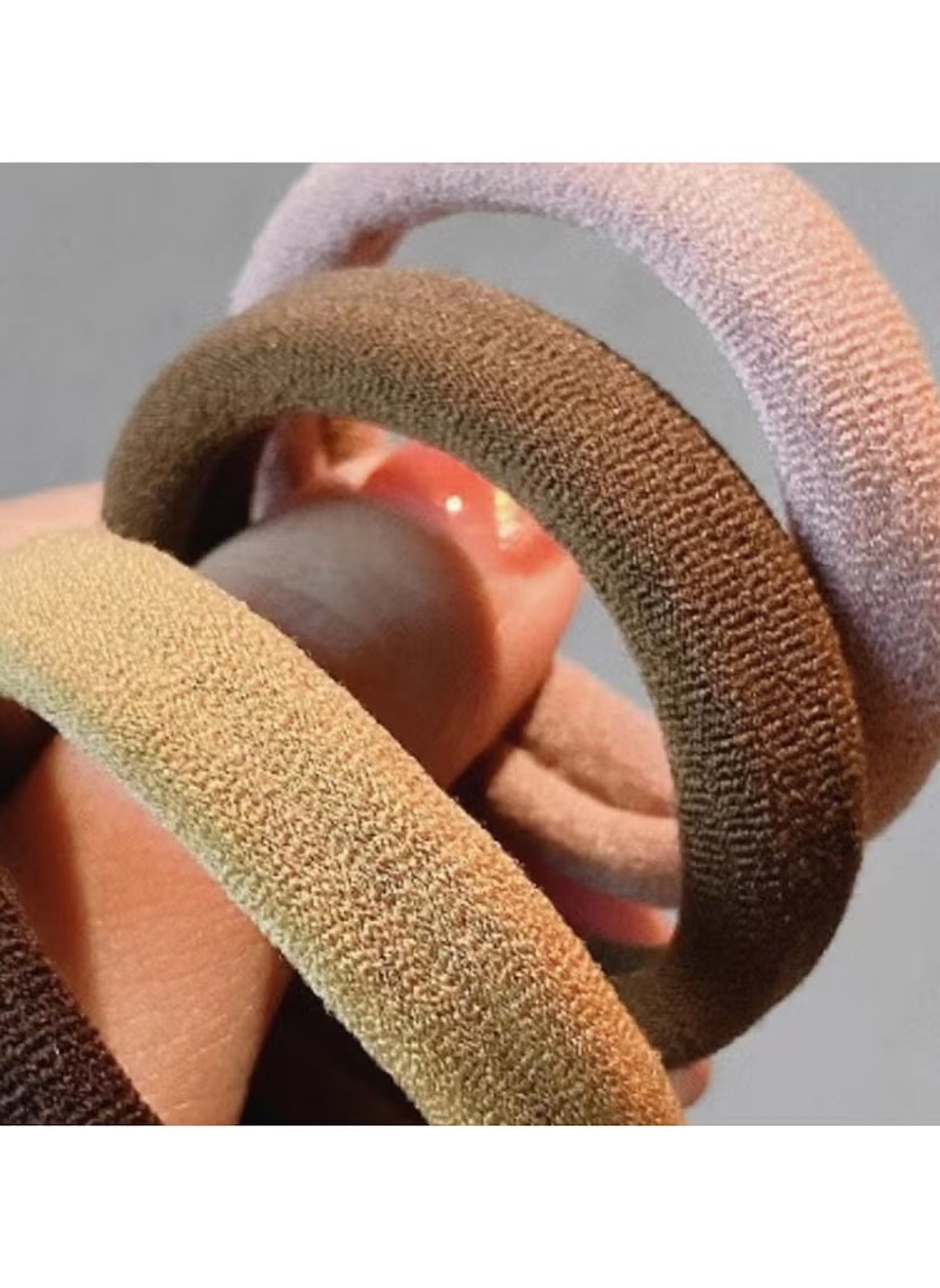 Huitich hair ties for thick hair pack of 20 in neutral colors with soft fabric texture