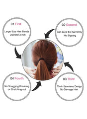 Huitich hair ties for thick hair pack of 20 large size seamless rubber bands no slipping