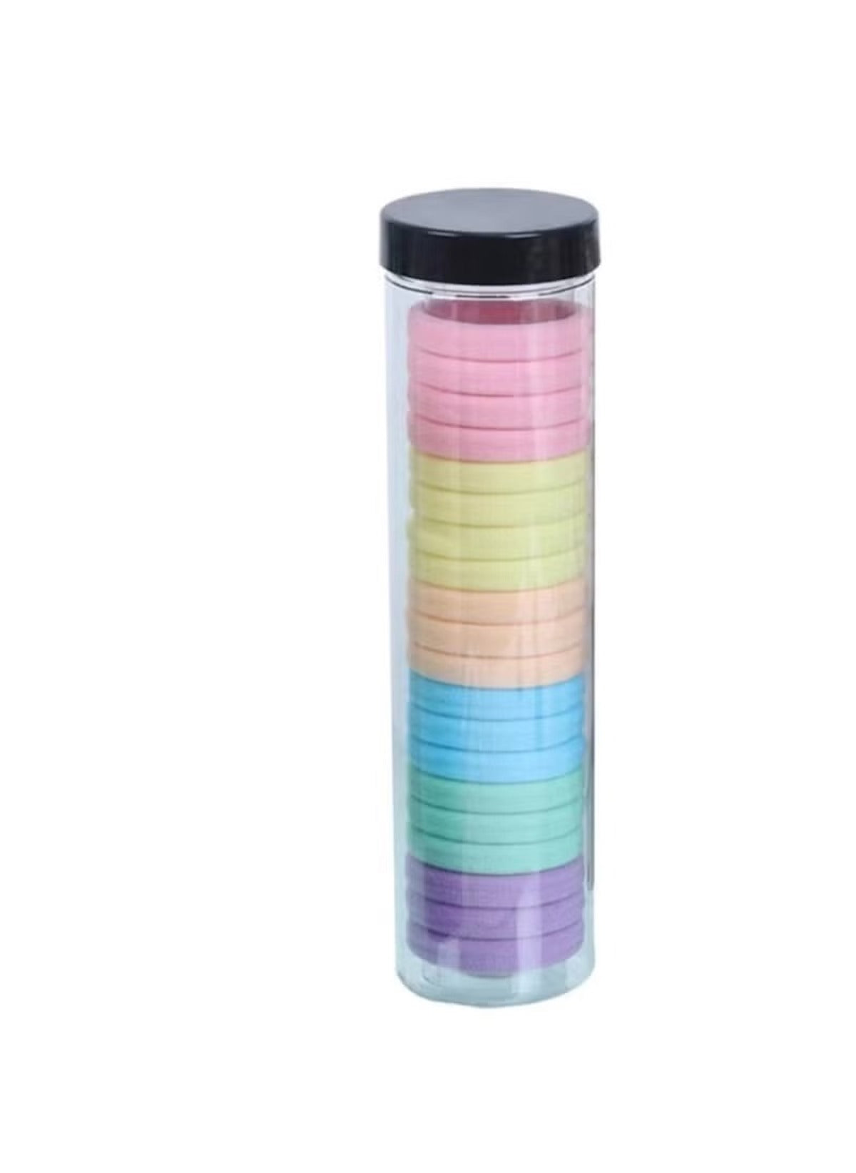 Huitich hair ties for thick hair pack of 20 colorful rubber bands in clear cylindrical container