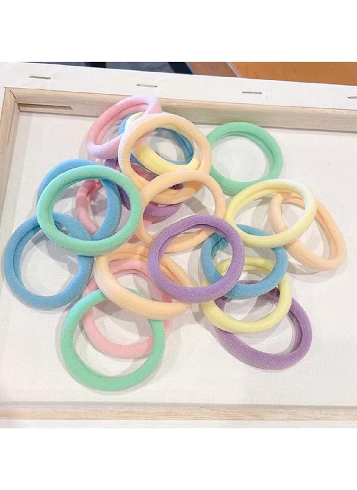 Huitich colorful hair ties for thick hair pack of 20 rubber bands in pastel shades