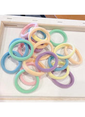 Huitich colorful hair ties for thick hair pack of 20 rubber bands in pastel shades