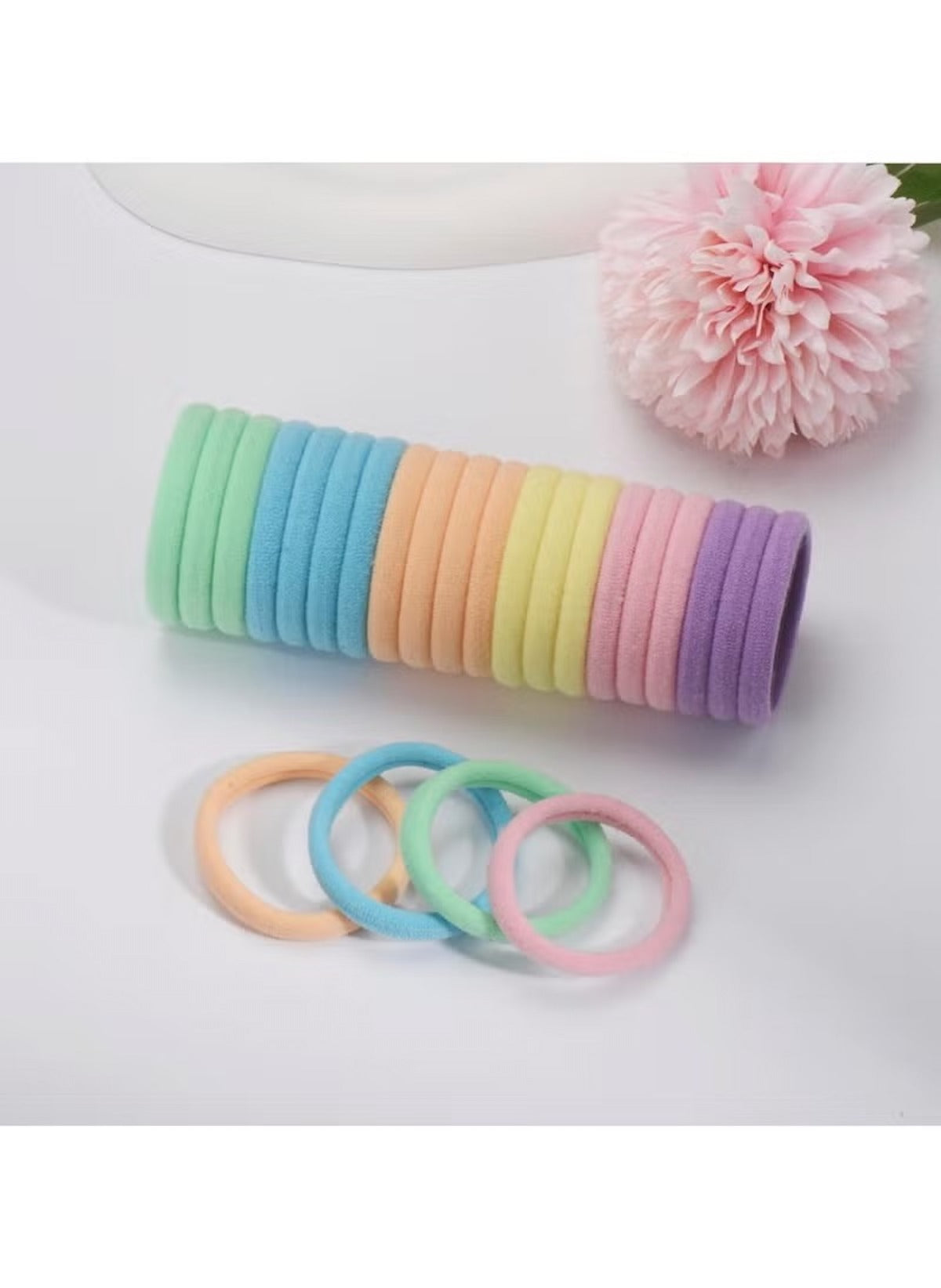 Huitich hair ties for thick hair pack of 20 in pastel colors with soft texture for secure hold