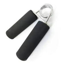 Black grip strengthener with foam handles and metal spring loop