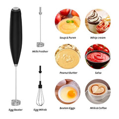 Huitich handheld mixer for baking with milk frother, egg beater, and egg whisk for soup, cream, peanut butter, salsa, eggs, and coffee