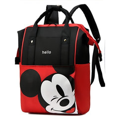 Huitich cartoon baby travel bag with red and black design featuring a smiling cartoon face for mums