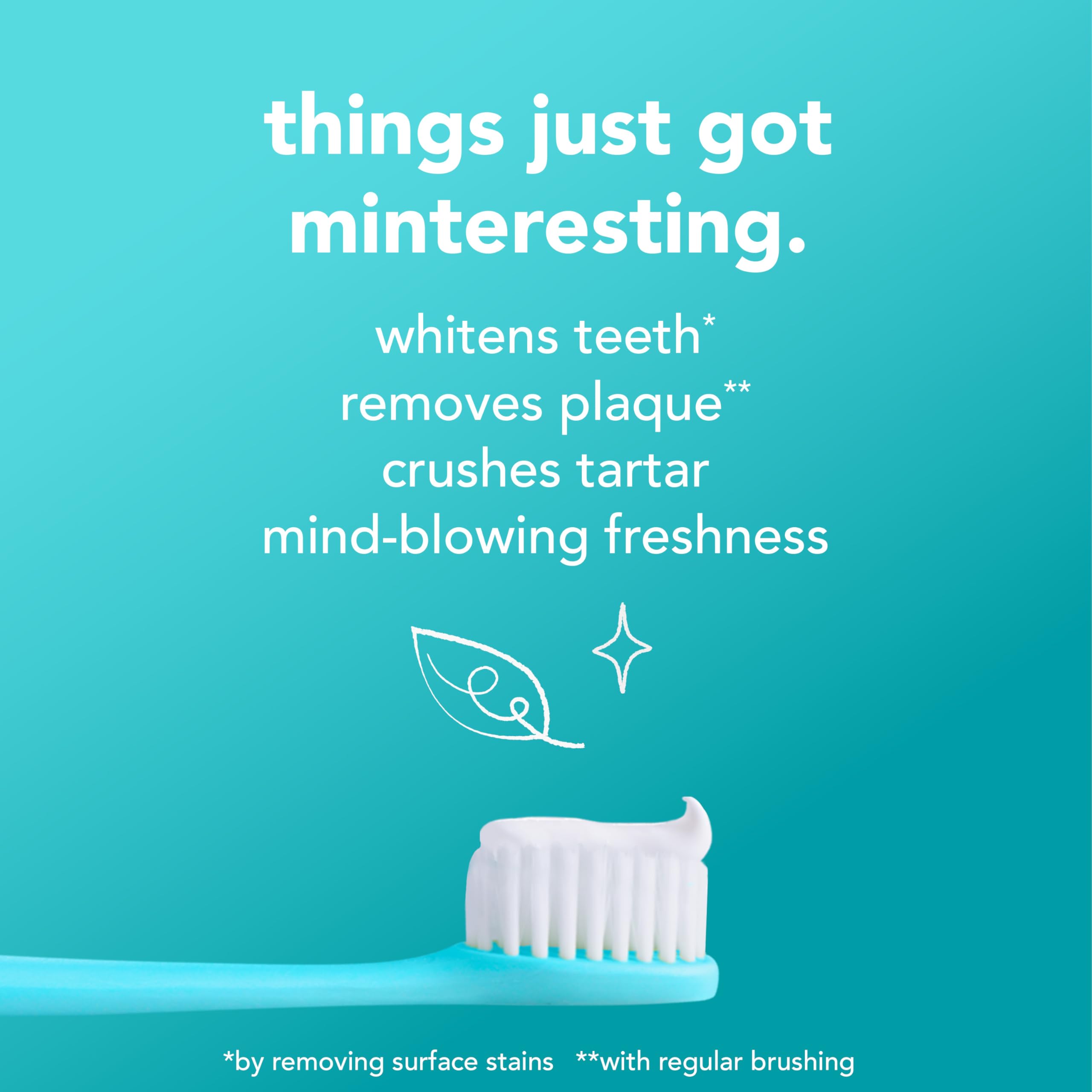 hello mint toothpaste ad with toothbrush and whitening claims on teal background fluoride free whitening toothpaste