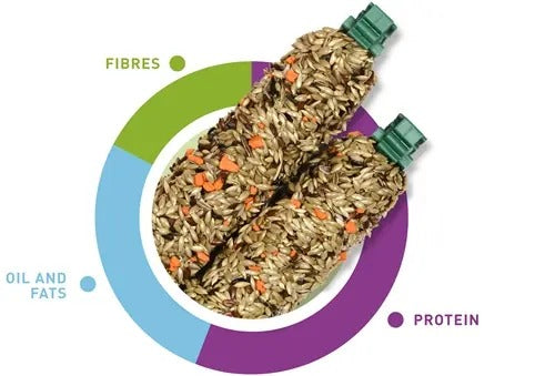 Padovan herbal bird treats for canaries made with seeds and vegetables for balanced nutrition