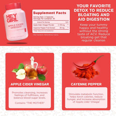 Hey Girl Apple Cider Vinegar bottle with label and supplement facts showing ingredients apple cider vinegar capsules UAE