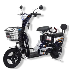 Huitich grocery scooter high power electric bike with basket featuring dual seats and rearview mirrors
