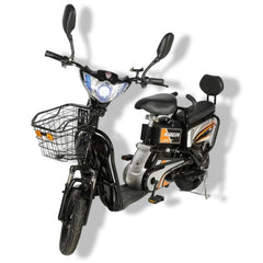 Huitich high power electric bike with basket black grocery scooter with two seats and rearview mirrors