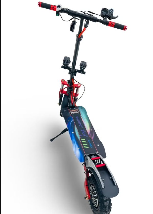 Winner sky high speed city electric scooter with black and red frame and rugged tires
