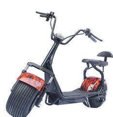 Winner sky high speed urban electric scooter with wide tires and cushioned seat in black and red design
