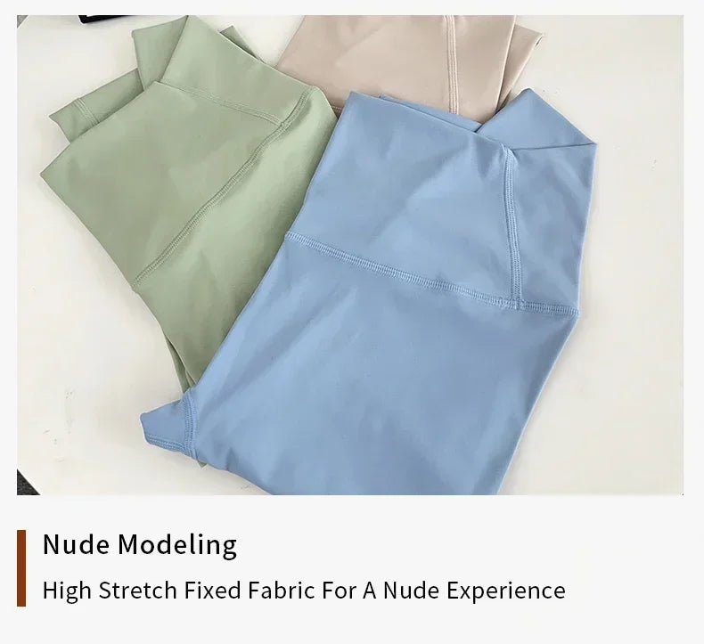 Mumzar high waist push up leggings for women in green, blue, and beige color options