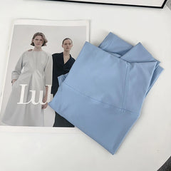 Mumzar high waist yoga leggings UAE in light blue color, perfect for comfortable workouts