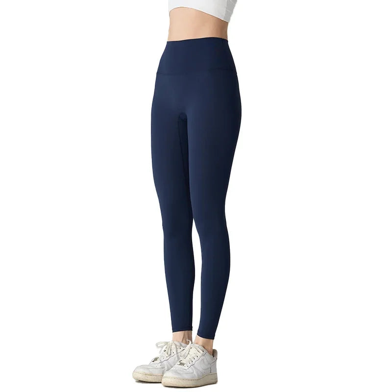 Mumzar high waist yoga leggings UAE in navy blue, perfect for comfort during workouts