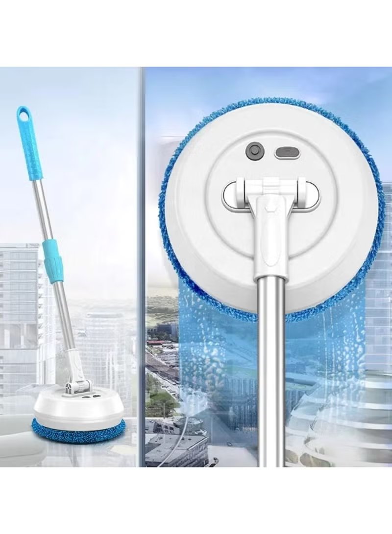 Huitich telescopic window cleaning tool for home with blue microfiber scrubber and extendable handle